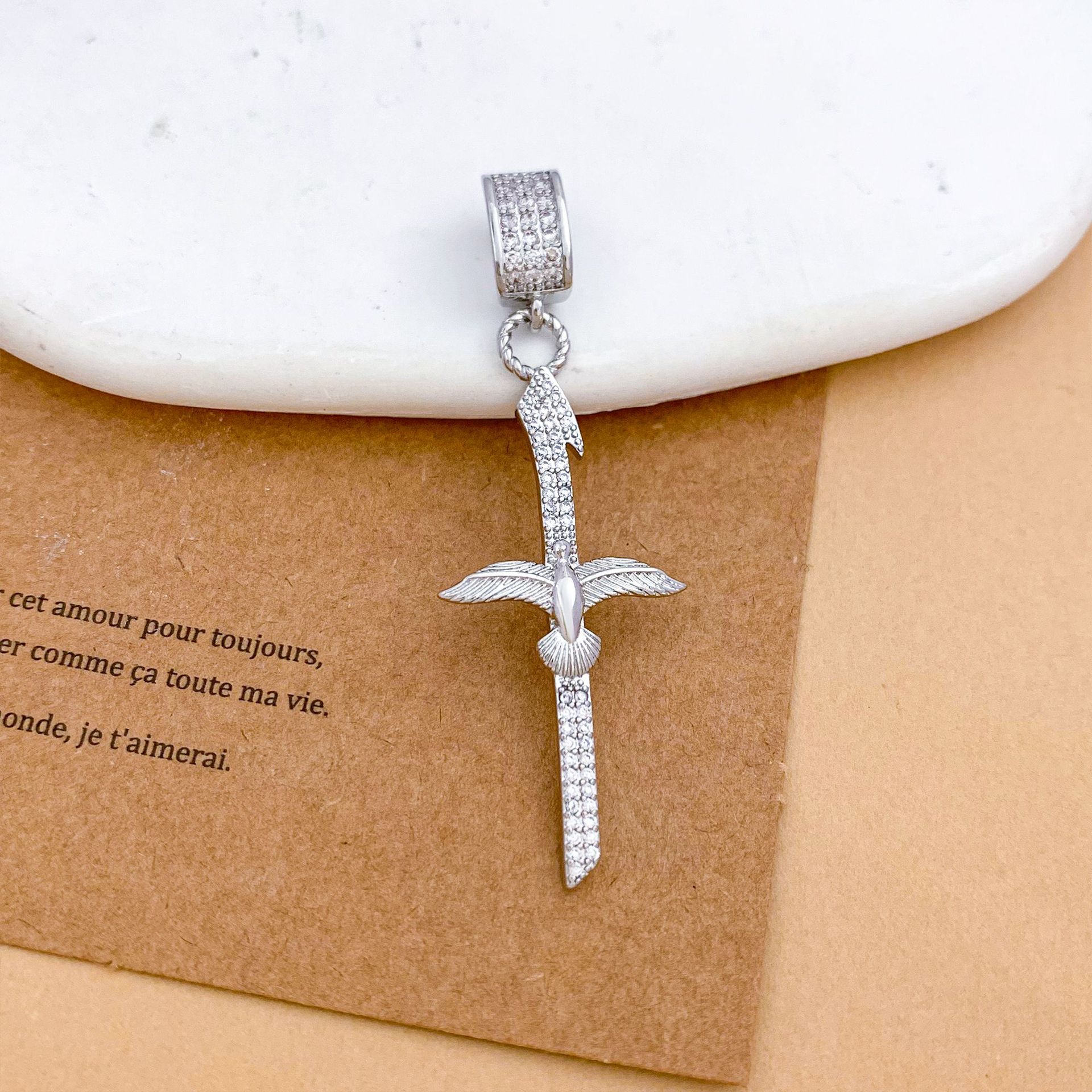 Xl2383 dapeng spread wings pendant silver