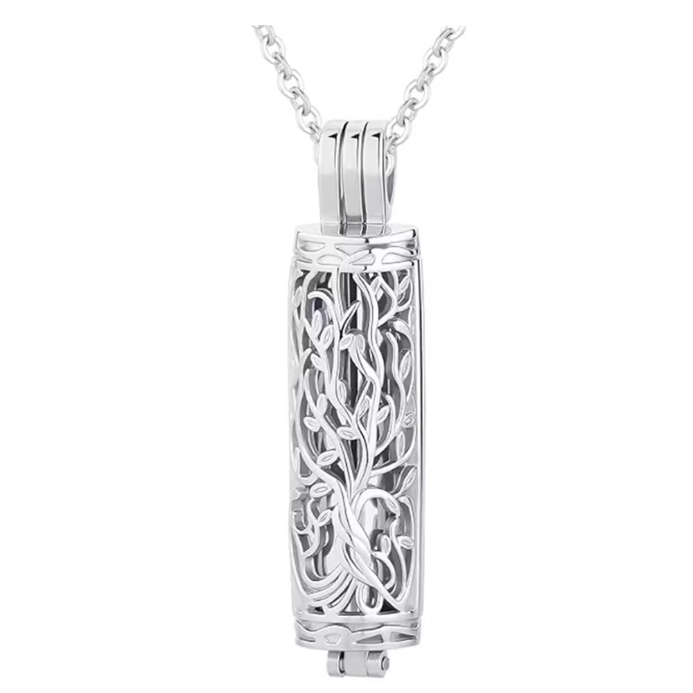 1:Silver cylindrical hollow pendant