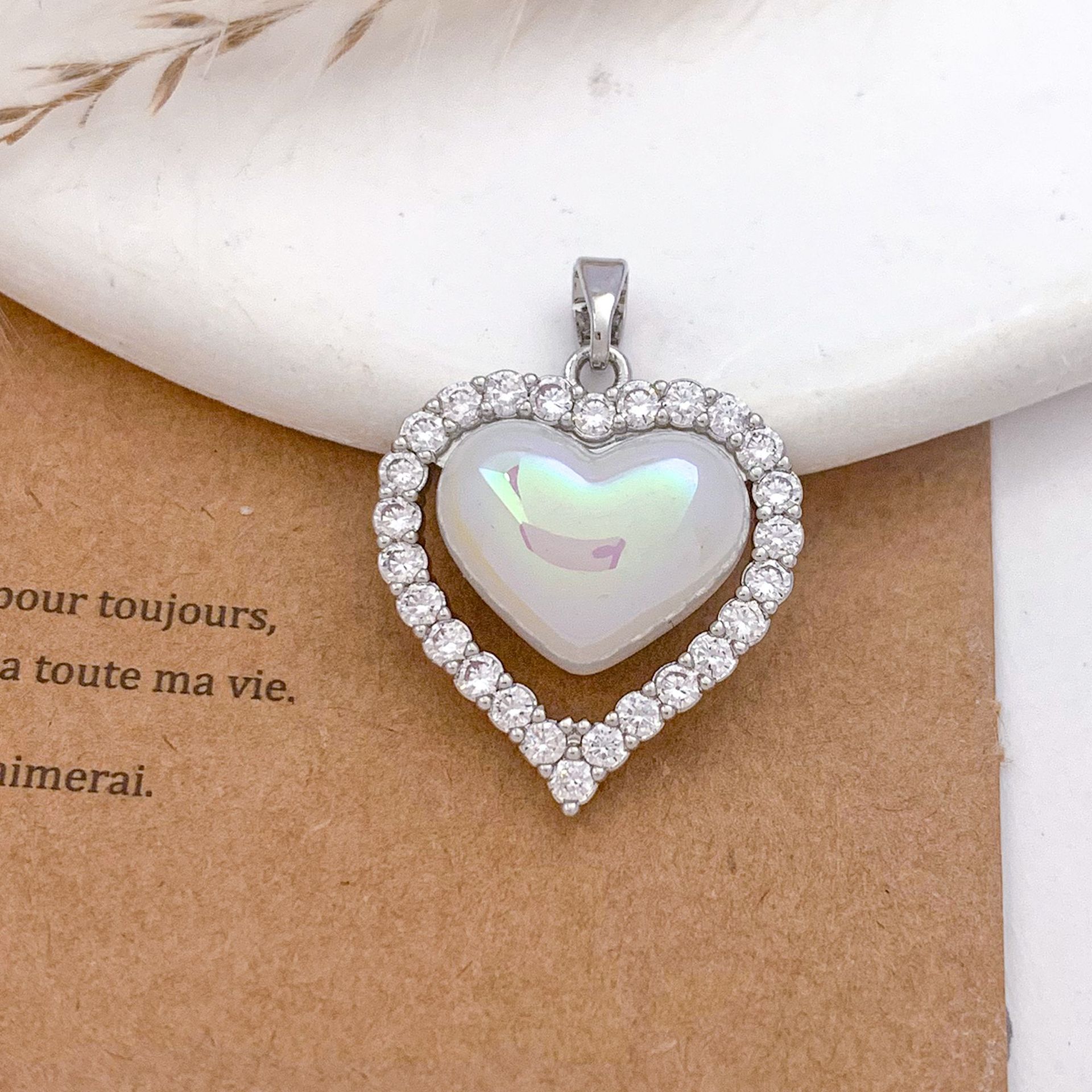 7:Xl3550 hollow love pendant silver