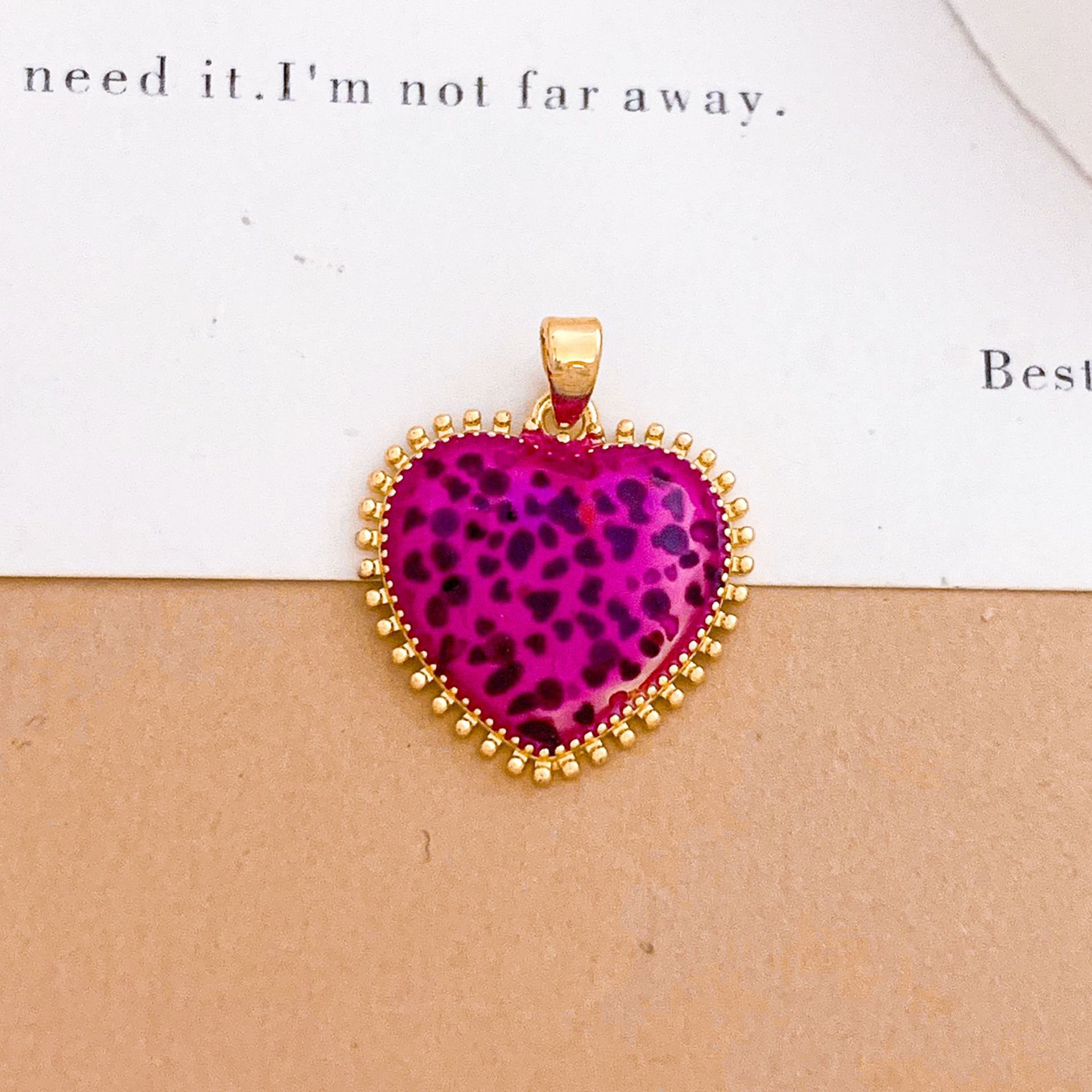 3:Xl5219 leopard print lace love pendant gold purple