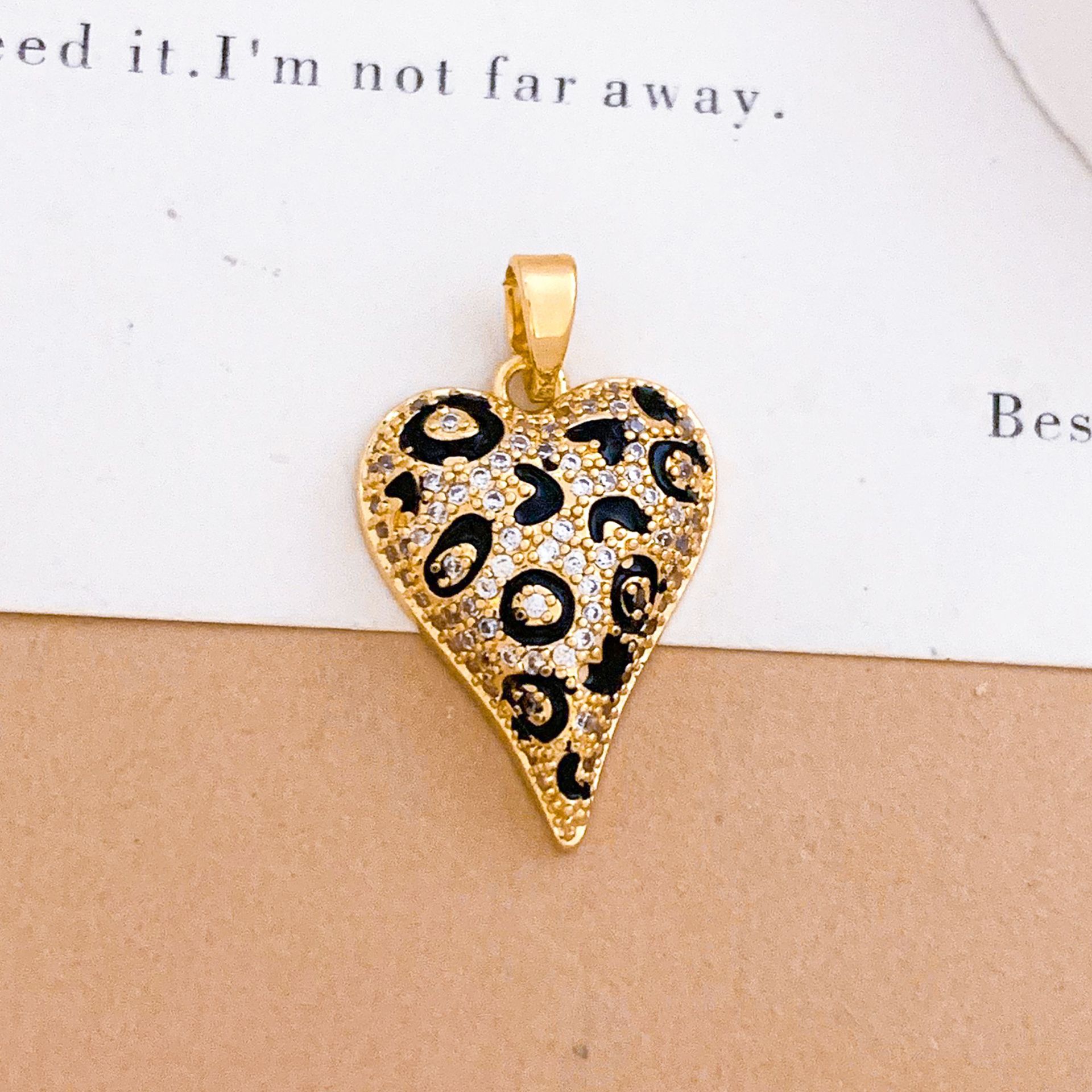 10:Xl5276 leopard print slim love pendant gold