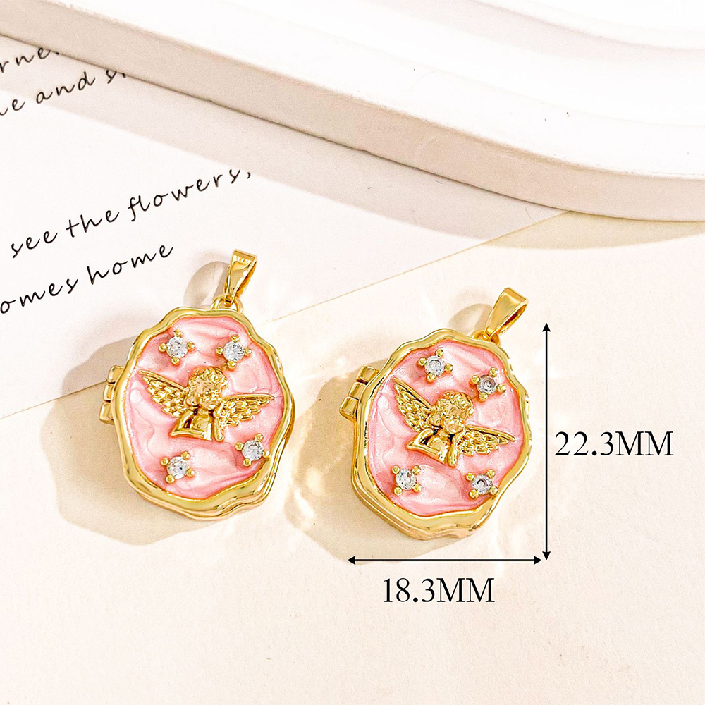 Xl4750 angel gold pink photo holder pendant can be