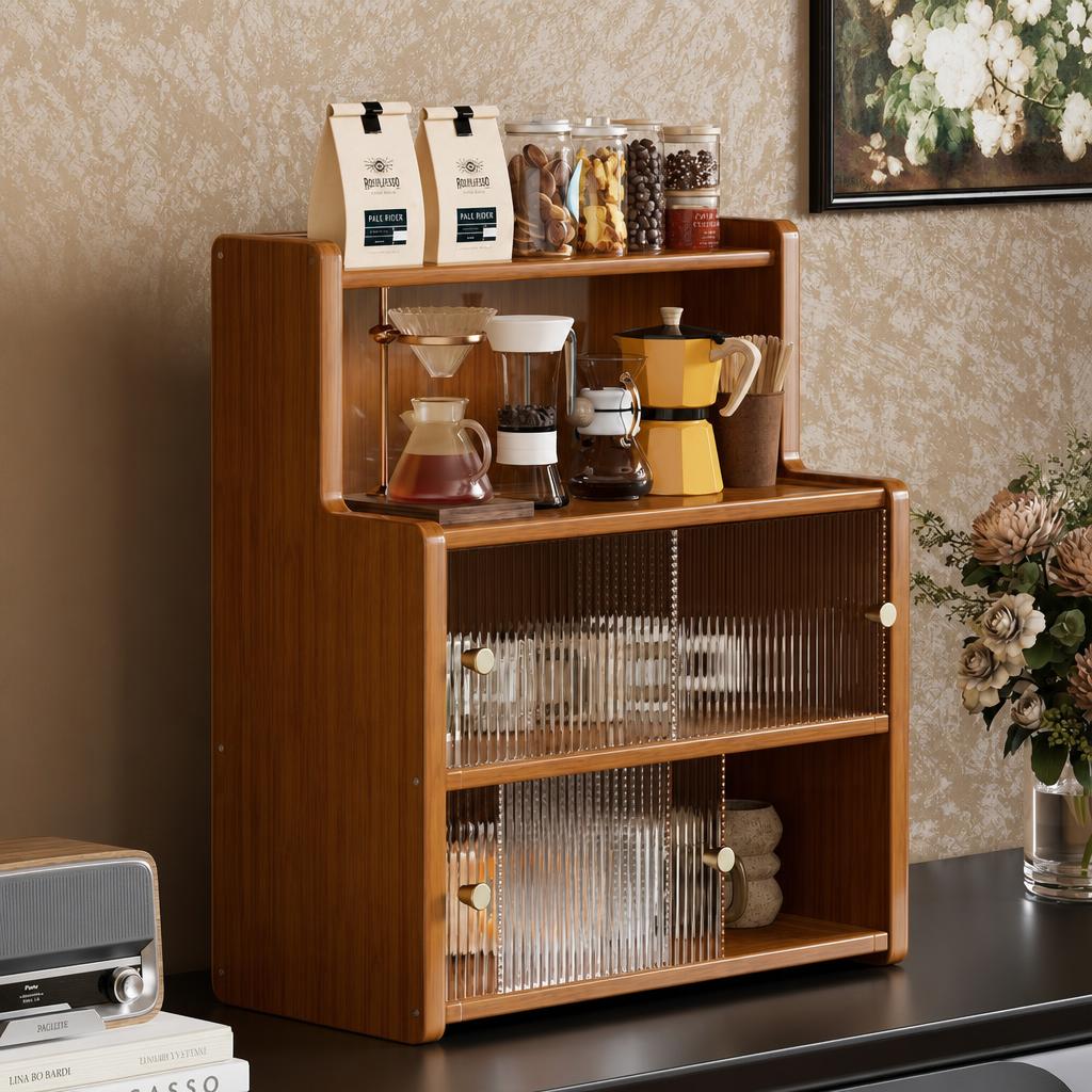 L-shaped sliding door storage cabinet 4 layers 50