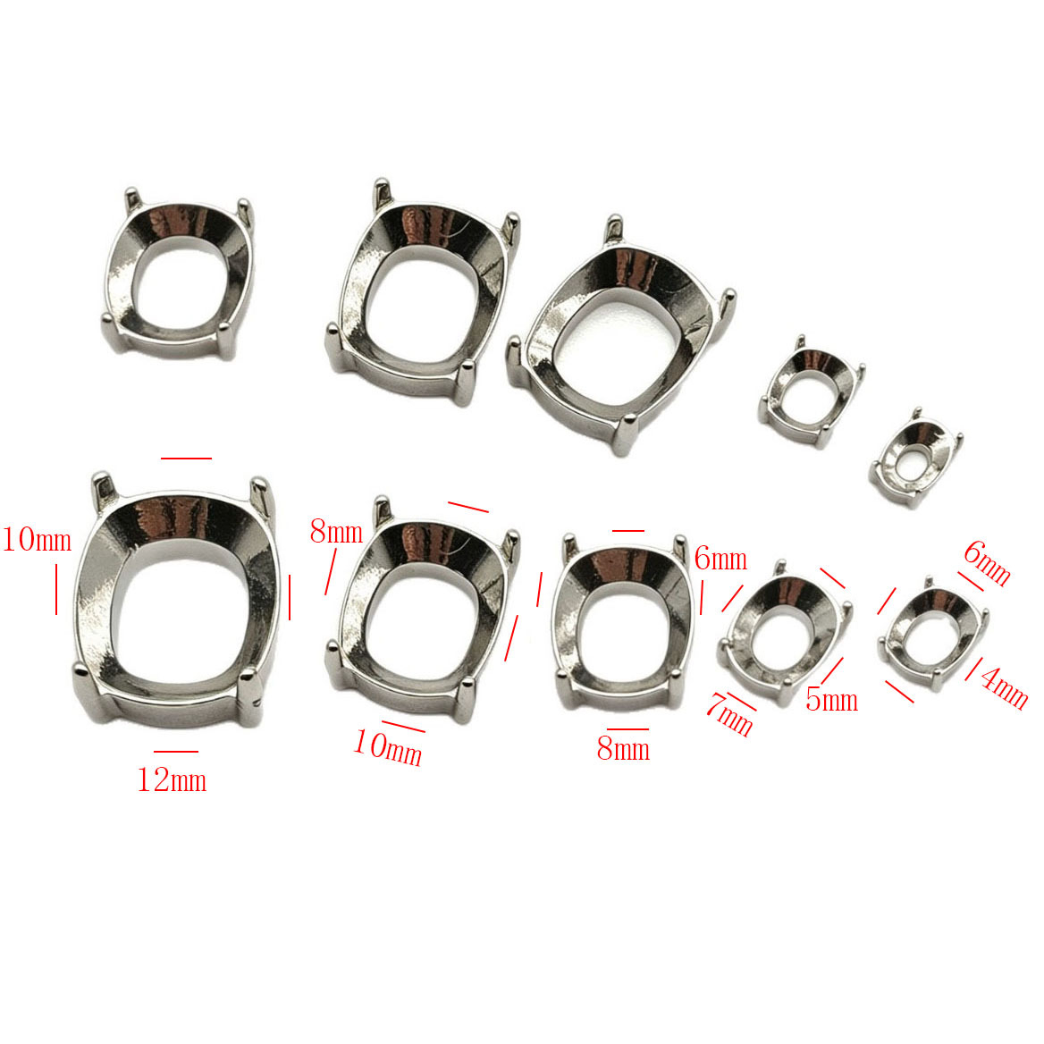 Steel color-embryo 4*6mm