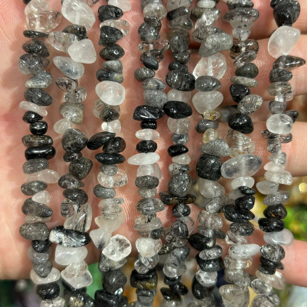 Black hair crystal 6-10mm