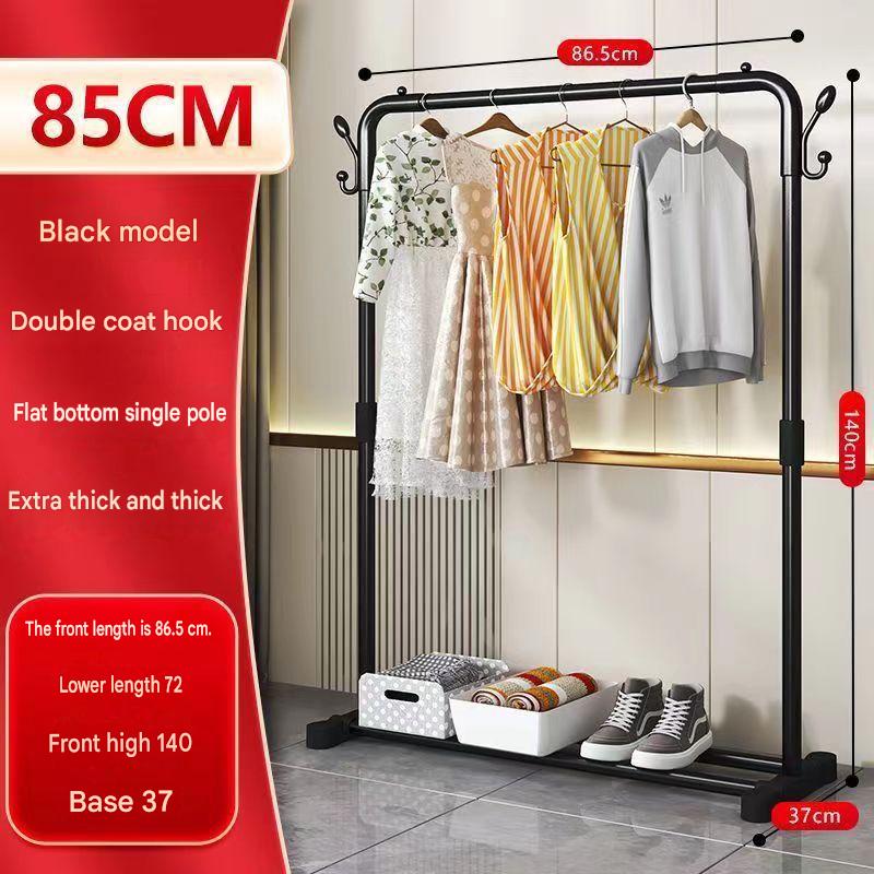 Single pole - length 85cm - flat bottom - black