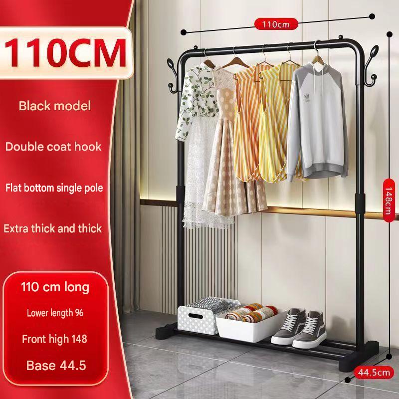 Single pole - length 110cm - flat bottom - black