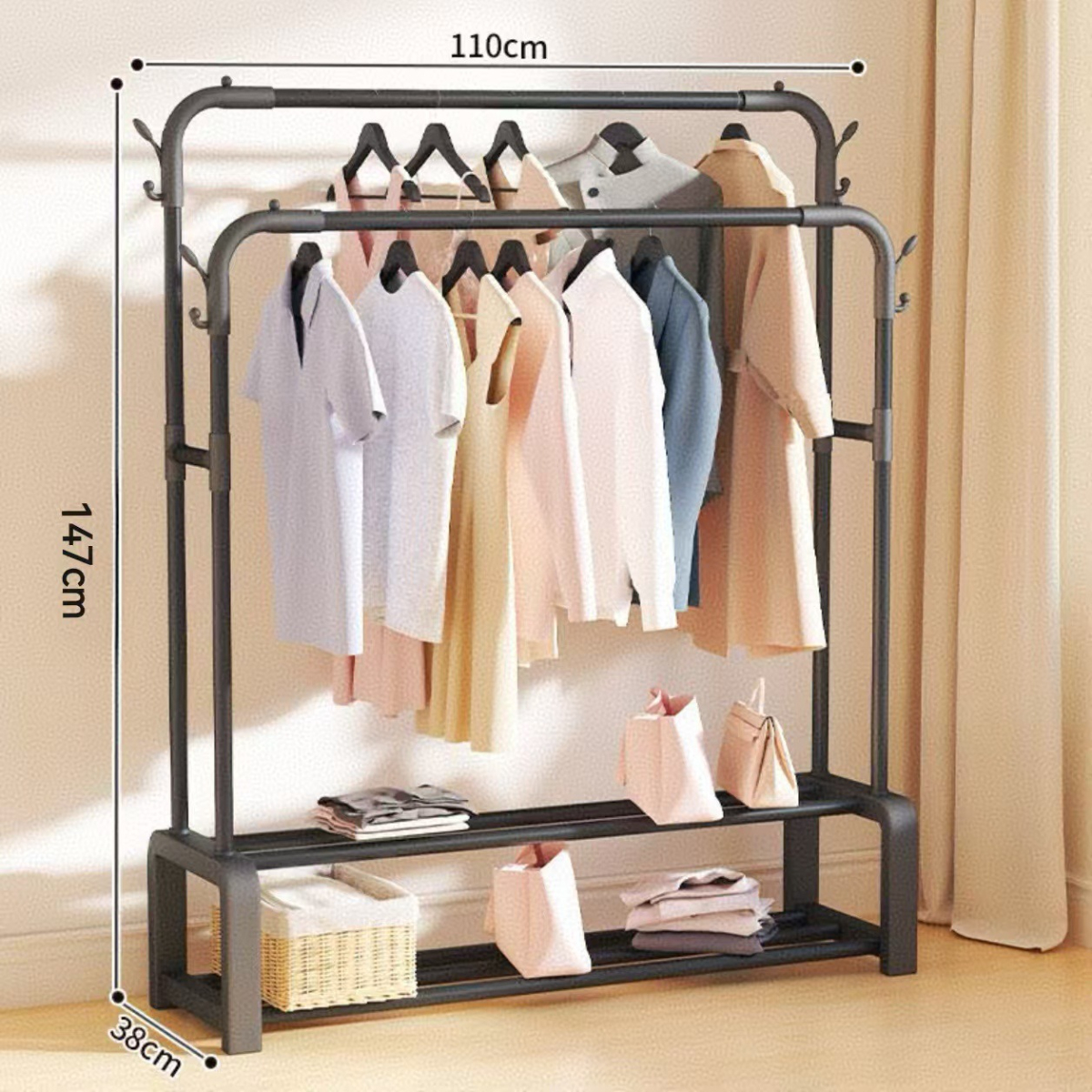 Double-tier, double-rail black 110