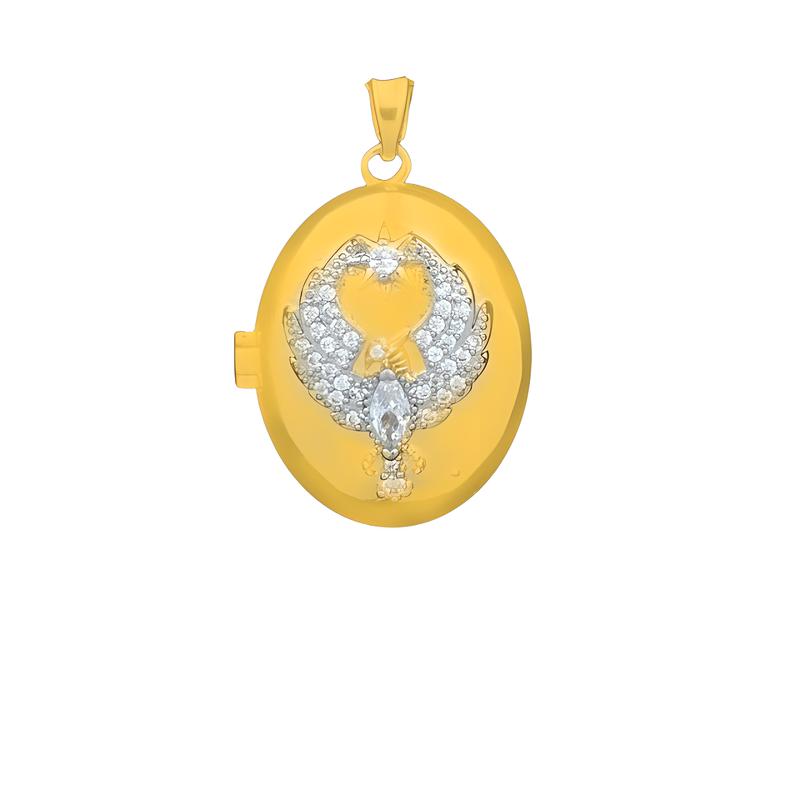 Xl3706 eagle opening and closing pendant gold