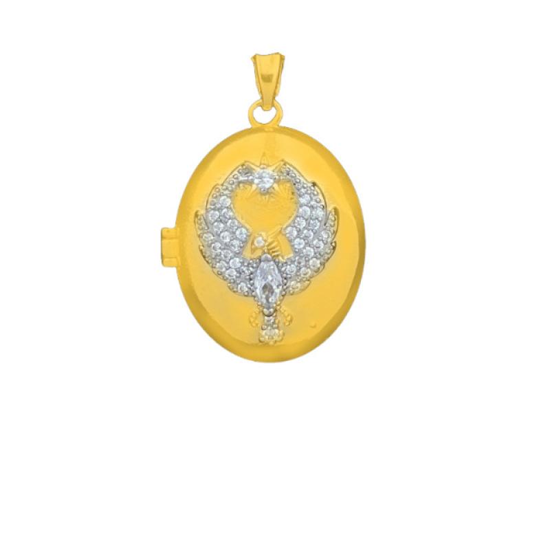 21:Xl3706 eagle opening and closing pendant gold