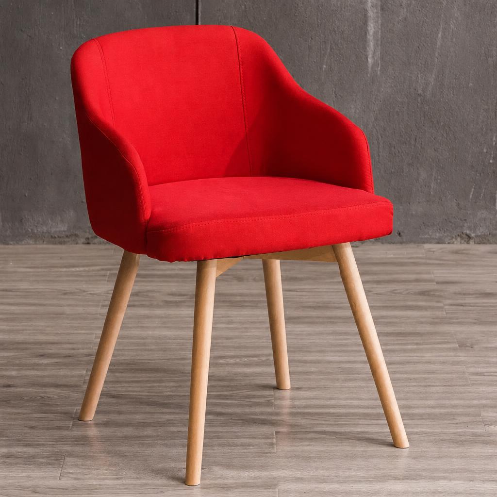 Big red cotton and linen-wood color wooden feet