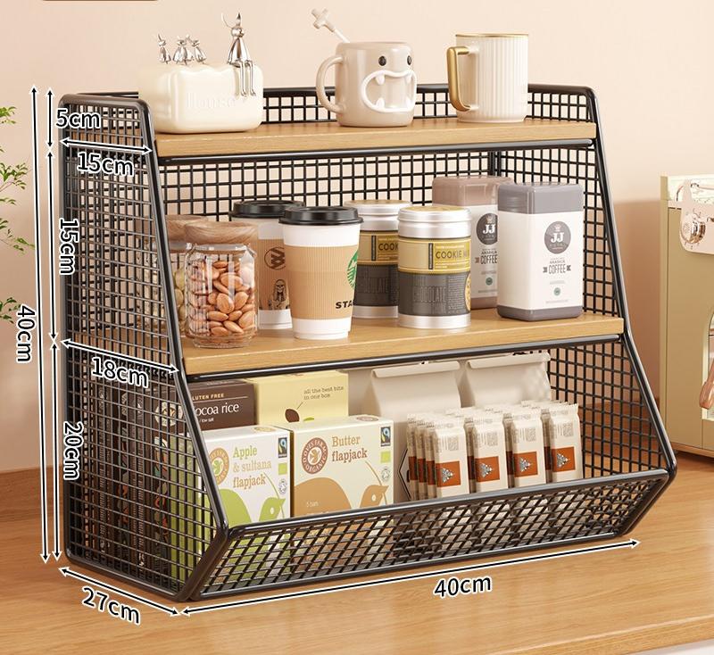 Double layer medium black wood color single grid
