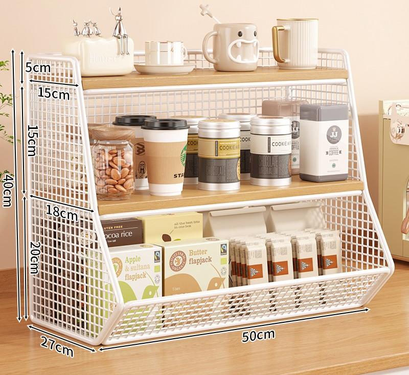 Double-layer large white wood-look single compartment