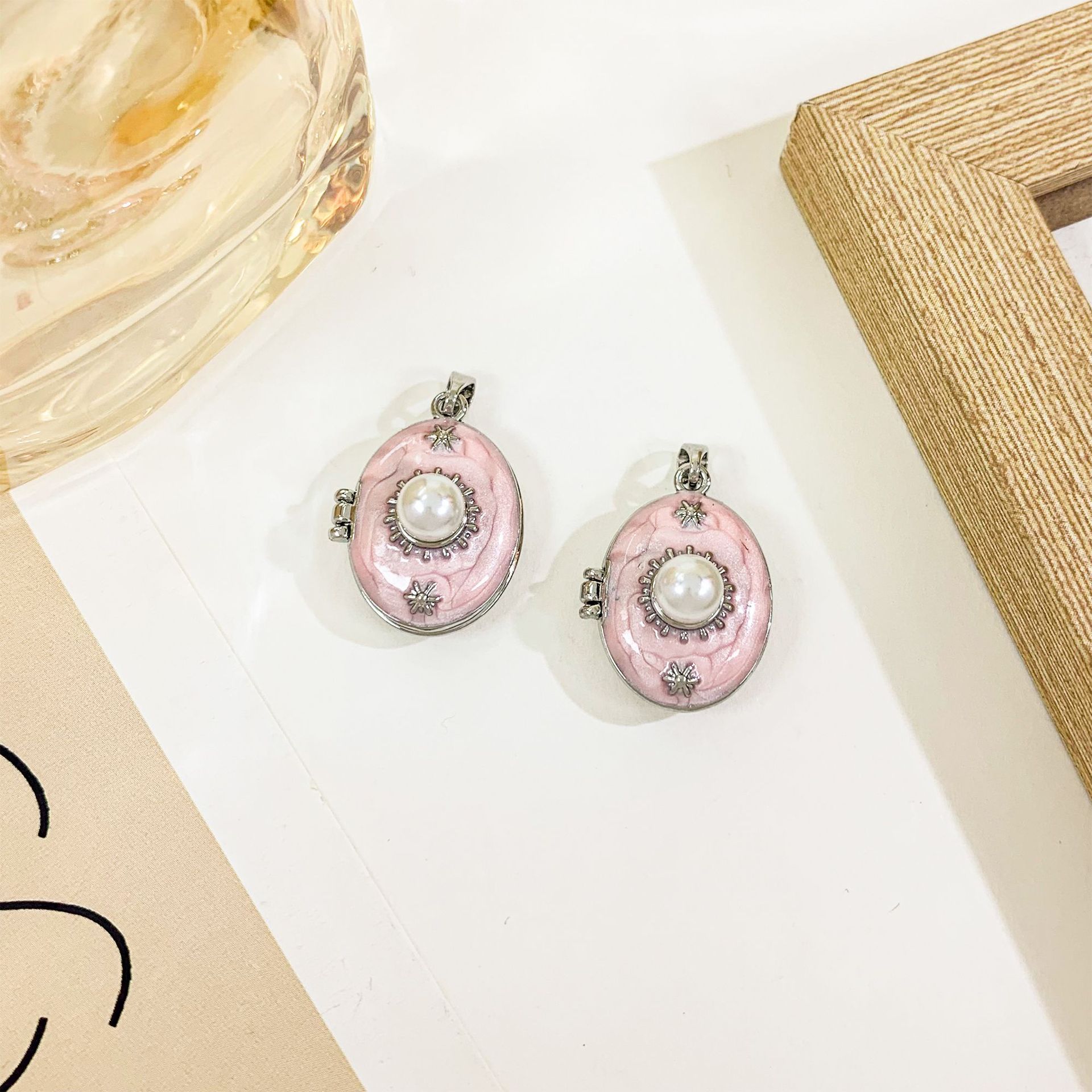 Xl4541 star photo box pendant silver pink