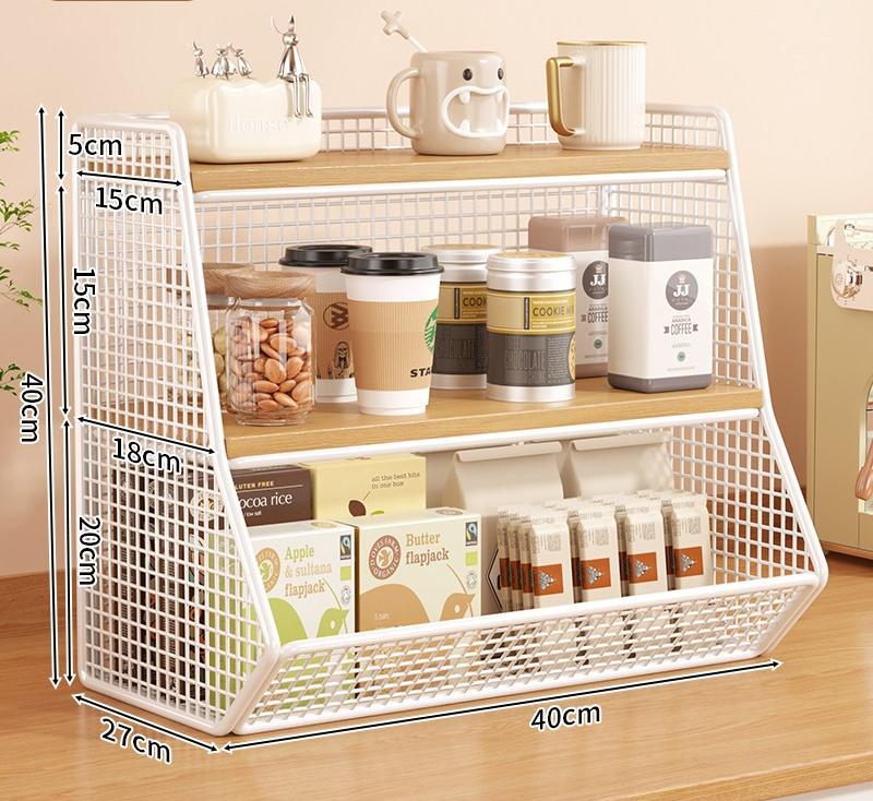 Double layer medium white wood color single grid
