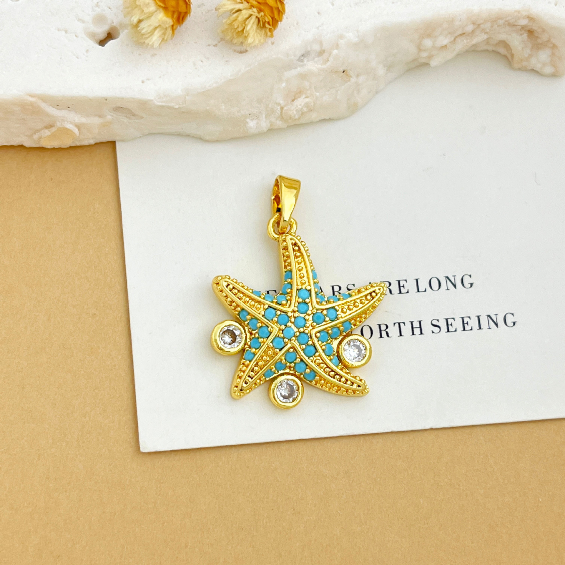 Xl4818 starfish bubble pendant gold