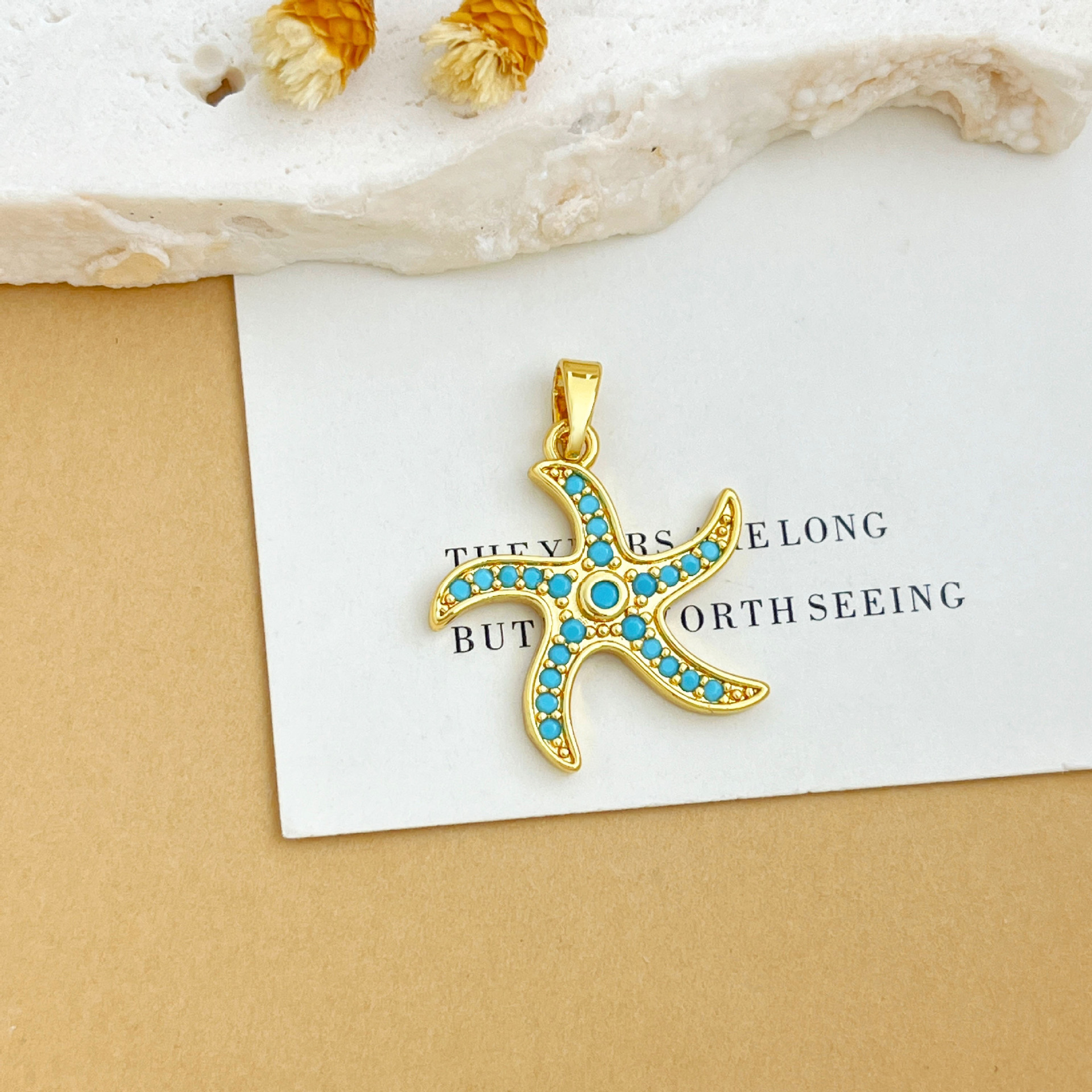 Xl4833 dancing starfish pendant gold