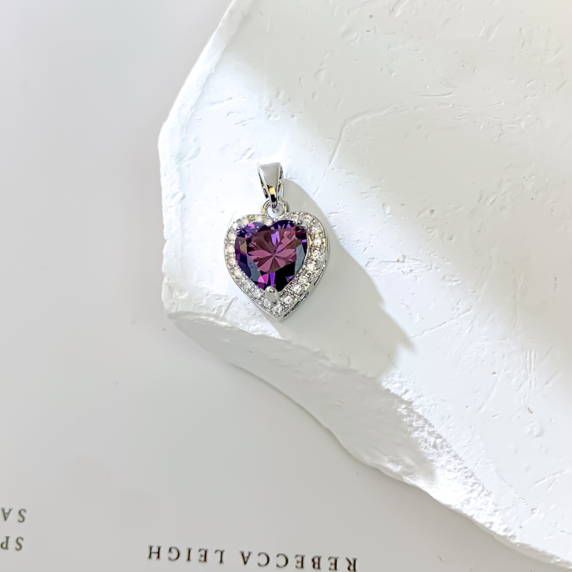 10:Xl727 purple love pendant silver