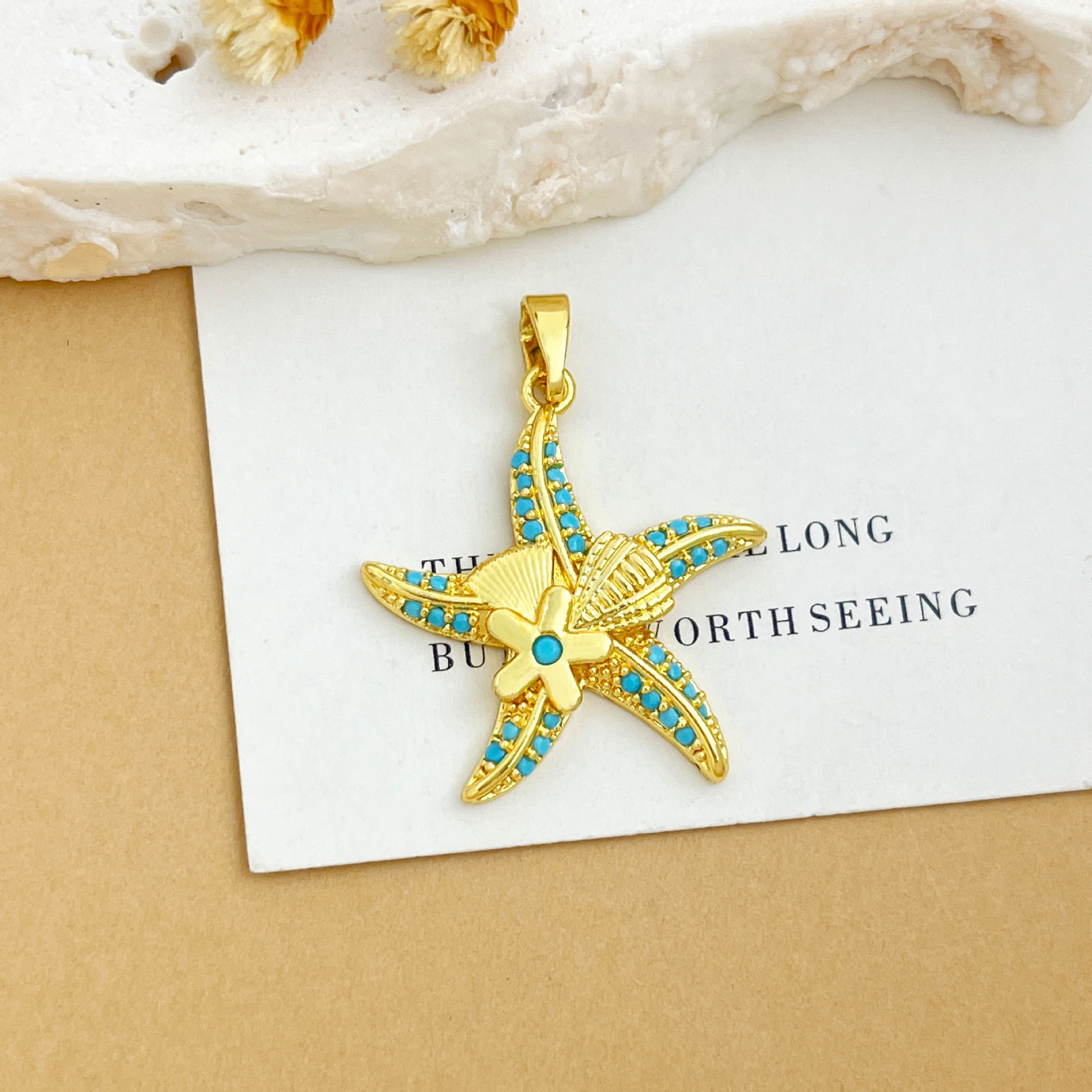 9:Xl5526 flower starfish pendant gold