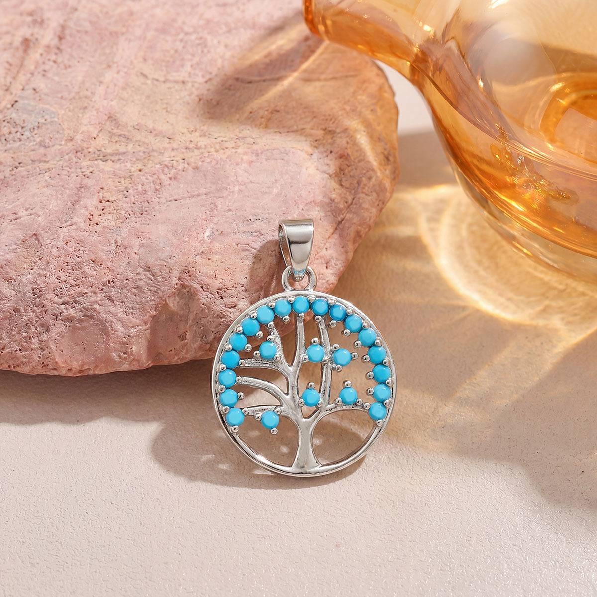 Xl1987 big tree pendant silver