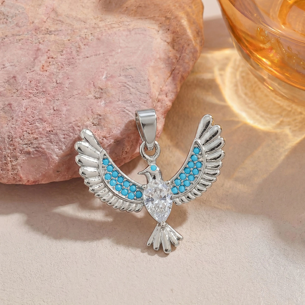Xl3818 eagle pendant silver