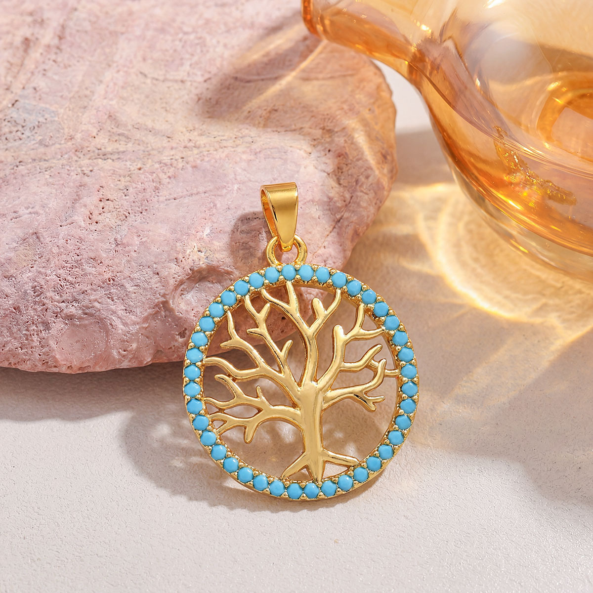 13:Xl3410 ring big tree pendant gold