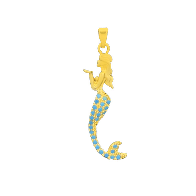 15:Xl4448 mermaid pendant gold
