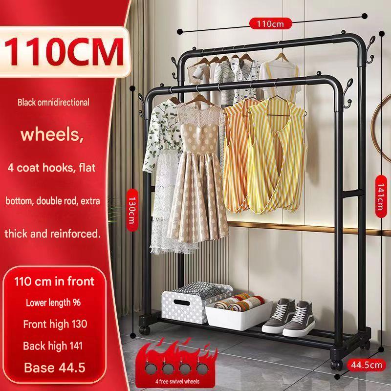 Double pole - length 110cm - upgraded bold - wheels - black
