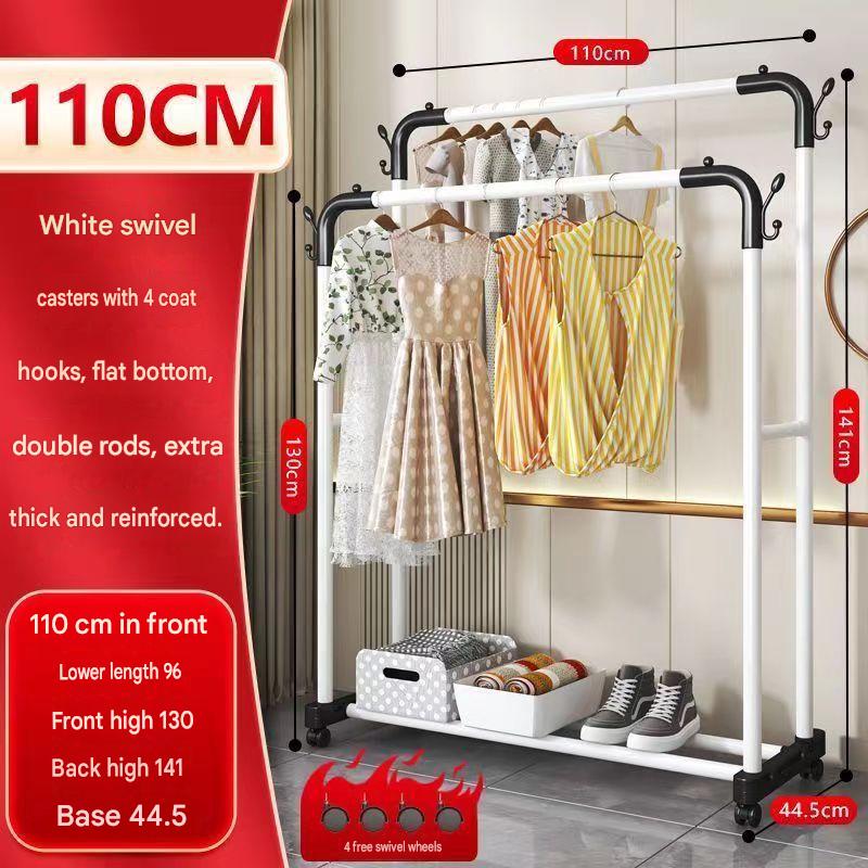 Double pole - length 110cm - upgraded bold - wheels - white