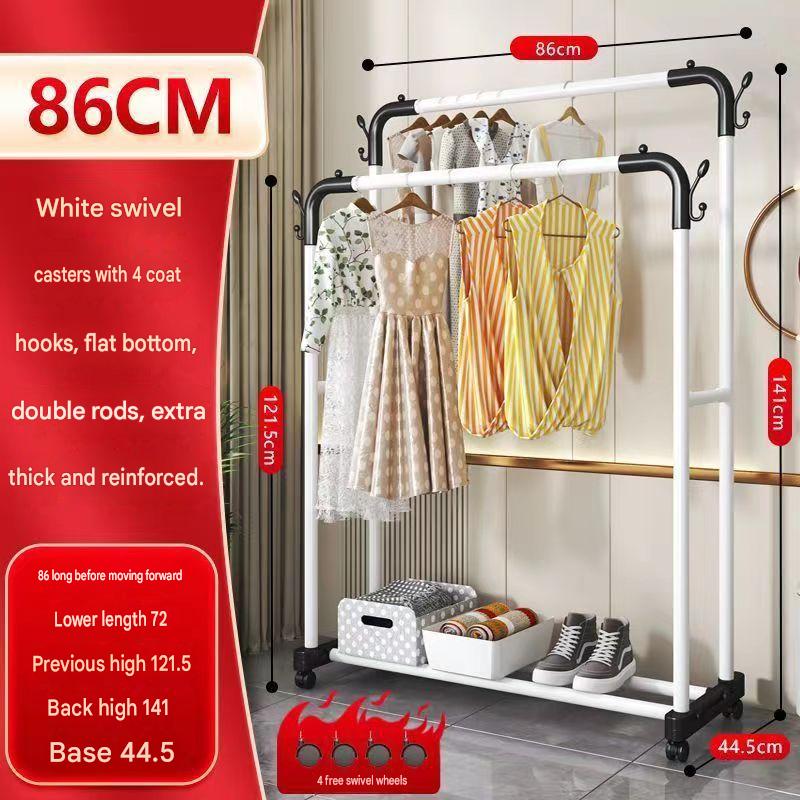 Double pole - length 86cm - upgraded bold - wheels - white