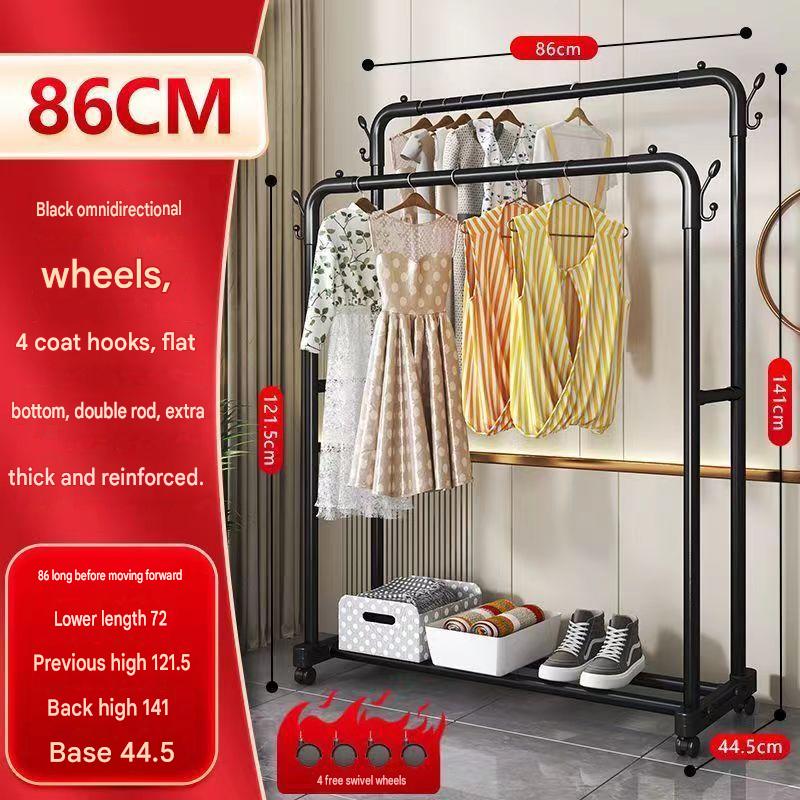 Double pole - length 86cm - upgraded bold - wheels - black