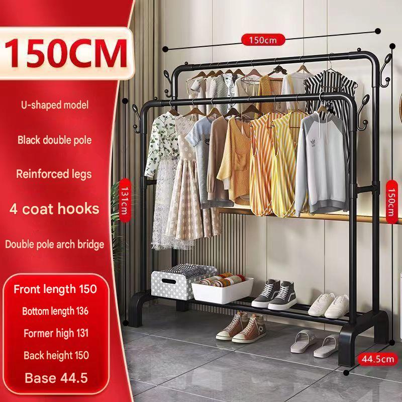 Double pole - length 150cm - upgraded and reinforced - black