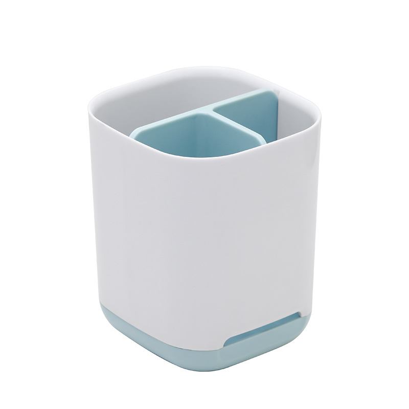 Blue and white 3-compartment storage box