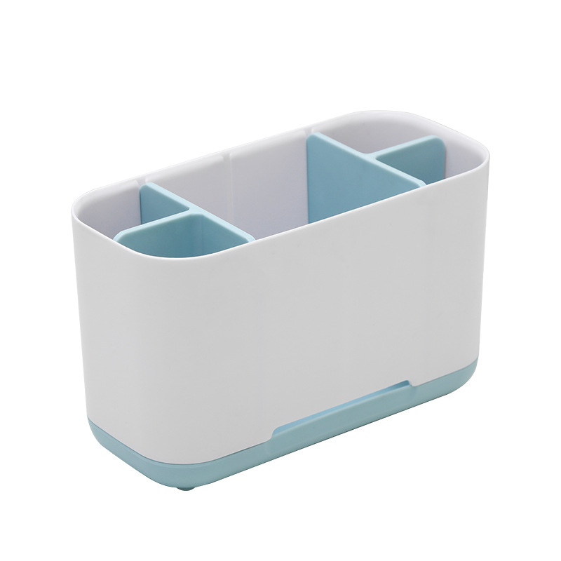 Blue and white 5-compartment storage box