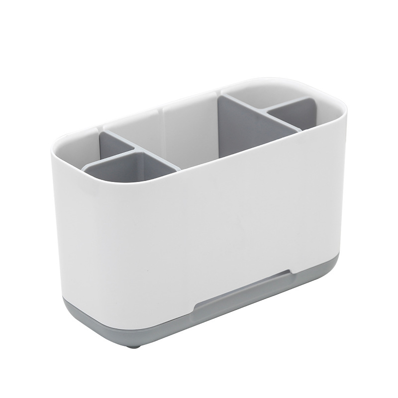 Gray and white 5-compartment storage box