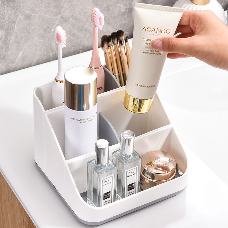 Gray and white 3-layer storage box