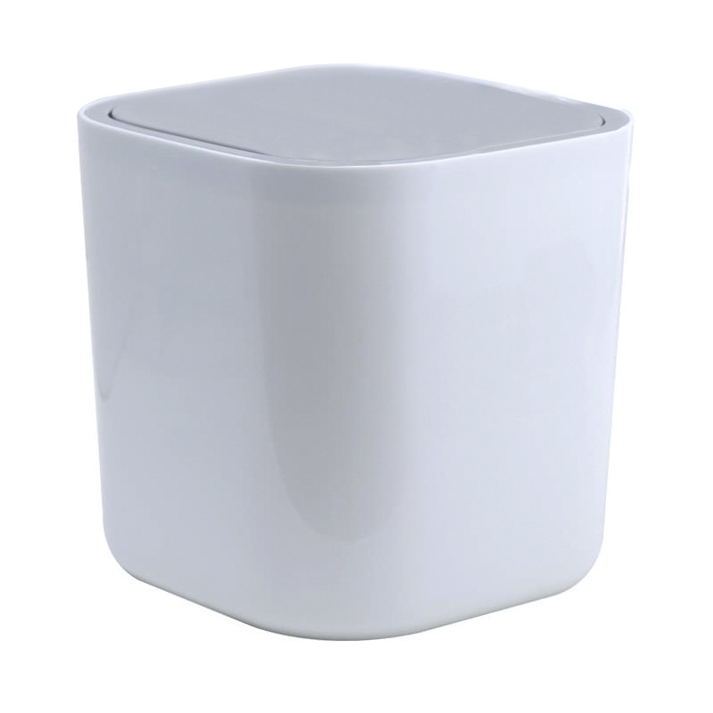 Gray and white desktop square sanitary bucket/3.8l