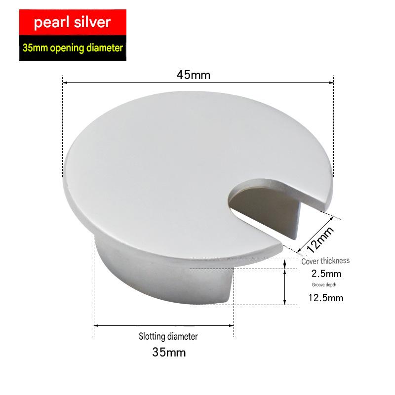 Zinc alloy wire box opening 35mm (pearl silver)