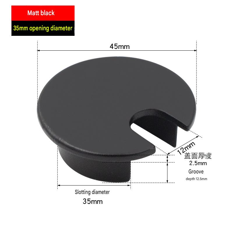 Zinc alloy wire box opening 35mm (black)