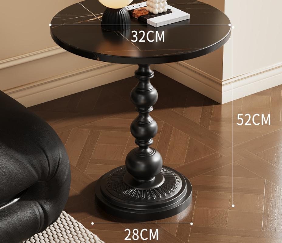 Lauren Black [Wrought Iron Base Wooden Desktop] [Diameter 32 Height 52]-small size