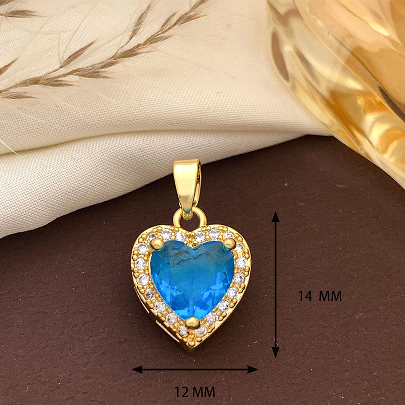 1:Xl727 ocean blue love pendant gold