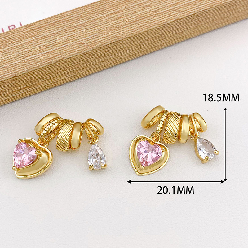 3:Xl4319 love water drop combination pendant gold