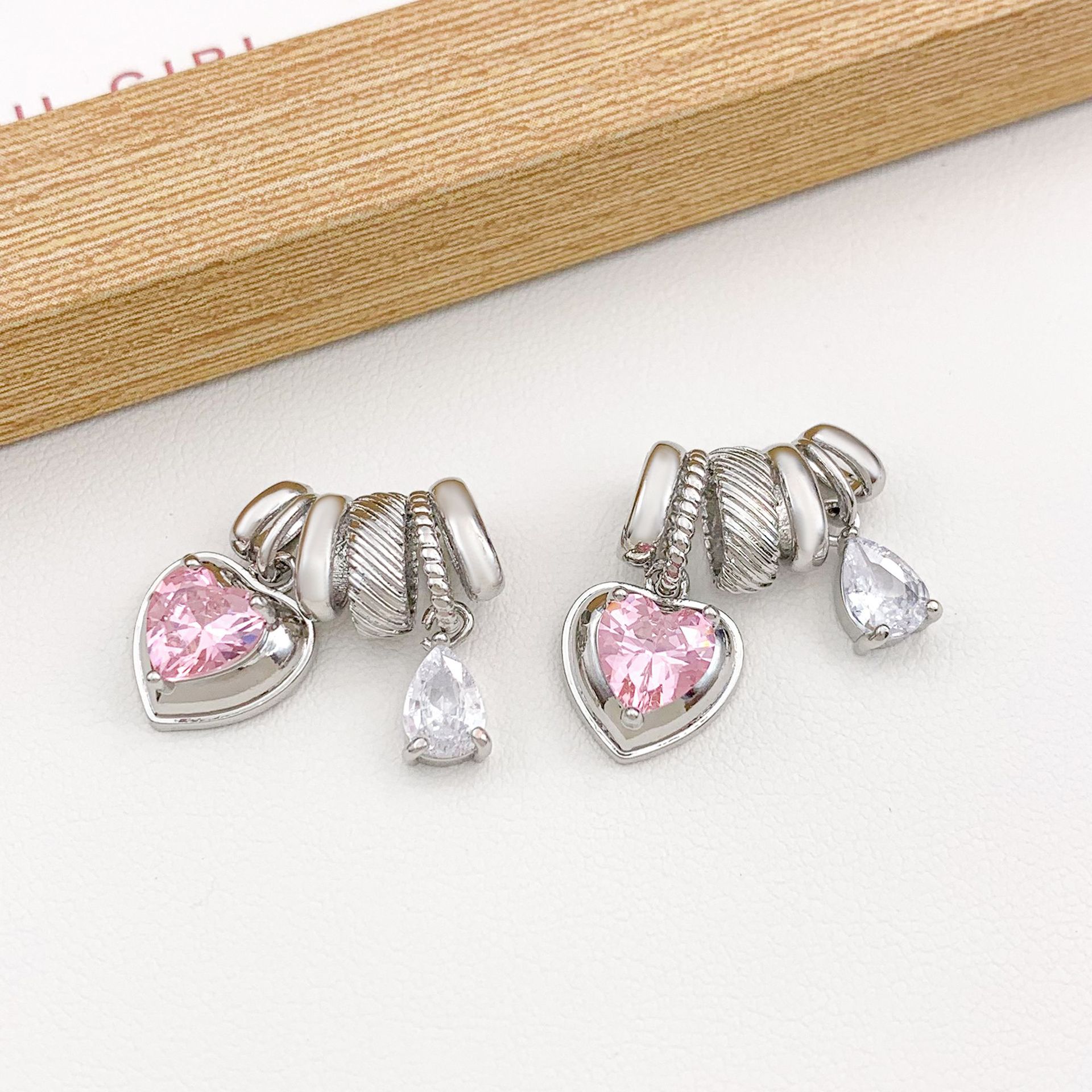 4:Xl4319 love water drop combination pendant silver