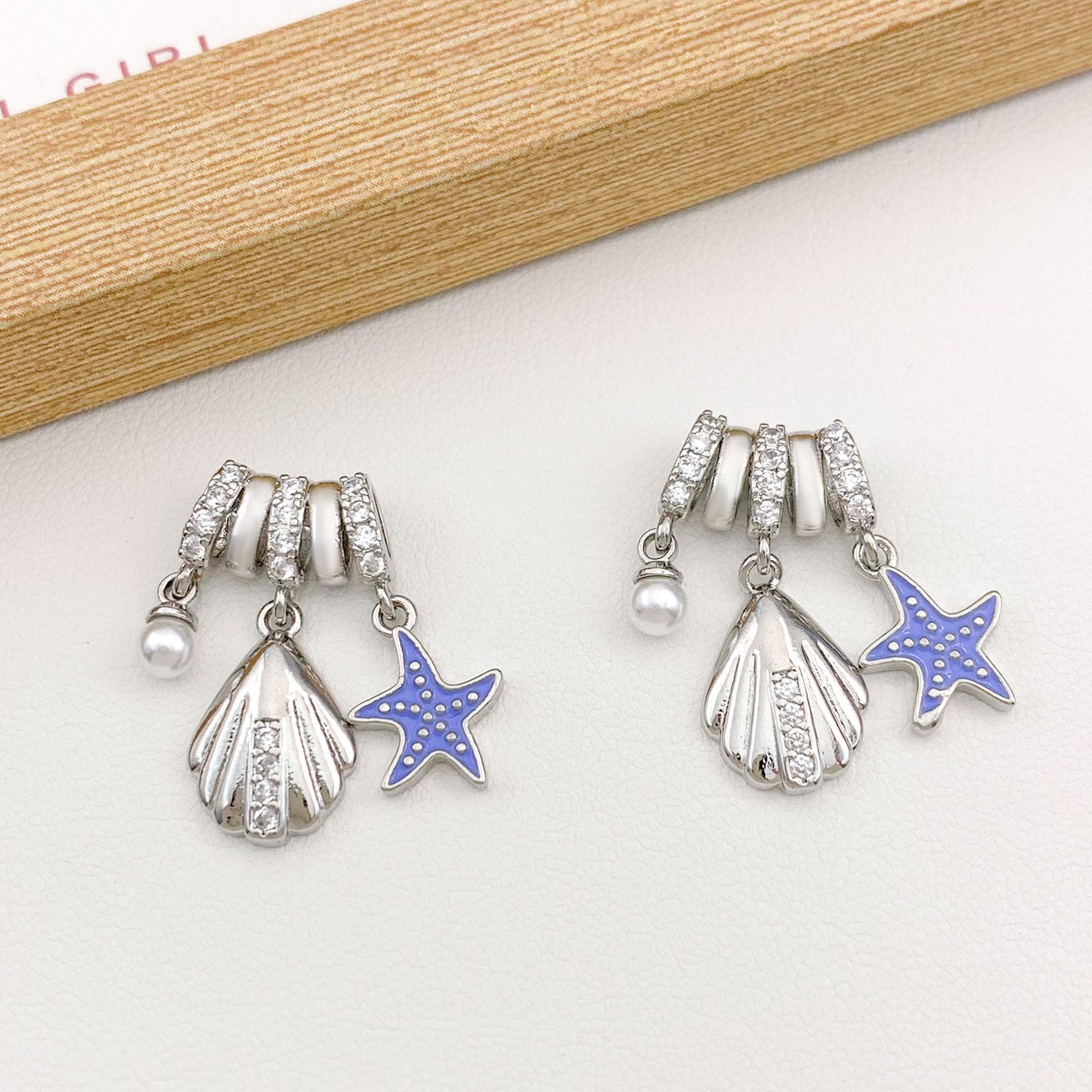 13:Xl4492 shell and starfish combination pendant silver