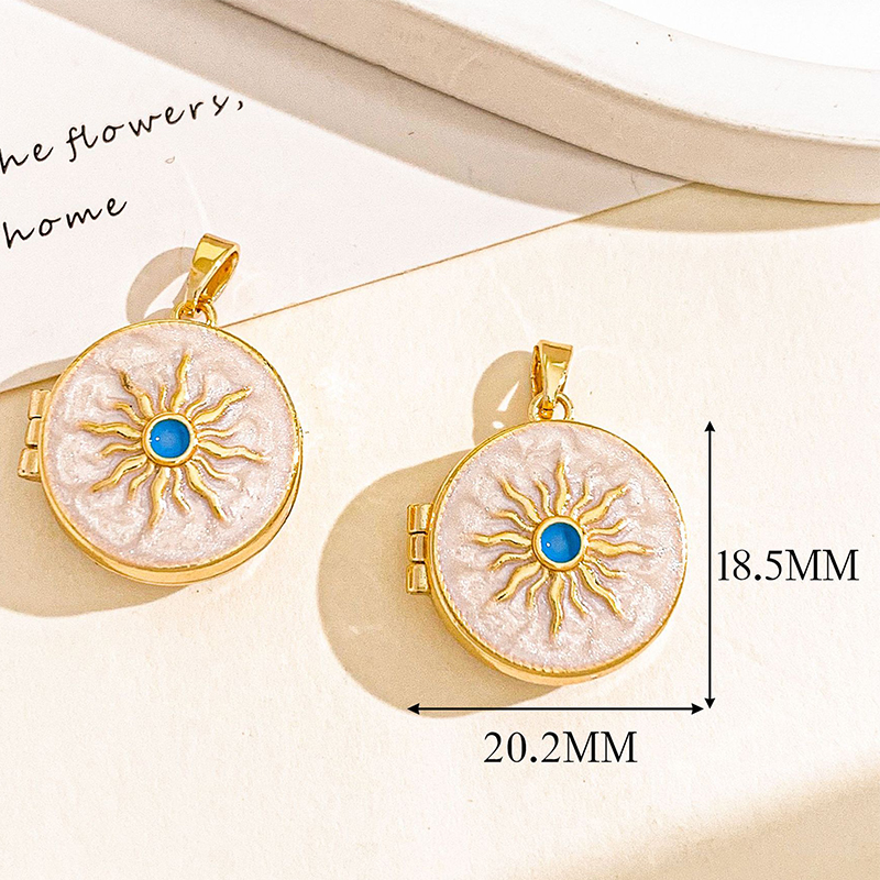 8:Xl4665 sun photo clip pendant gold white can be opened