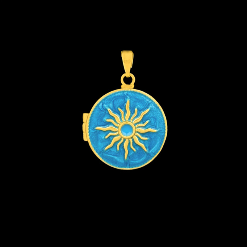 9:Xl4665 sun photo clip pendant - gold