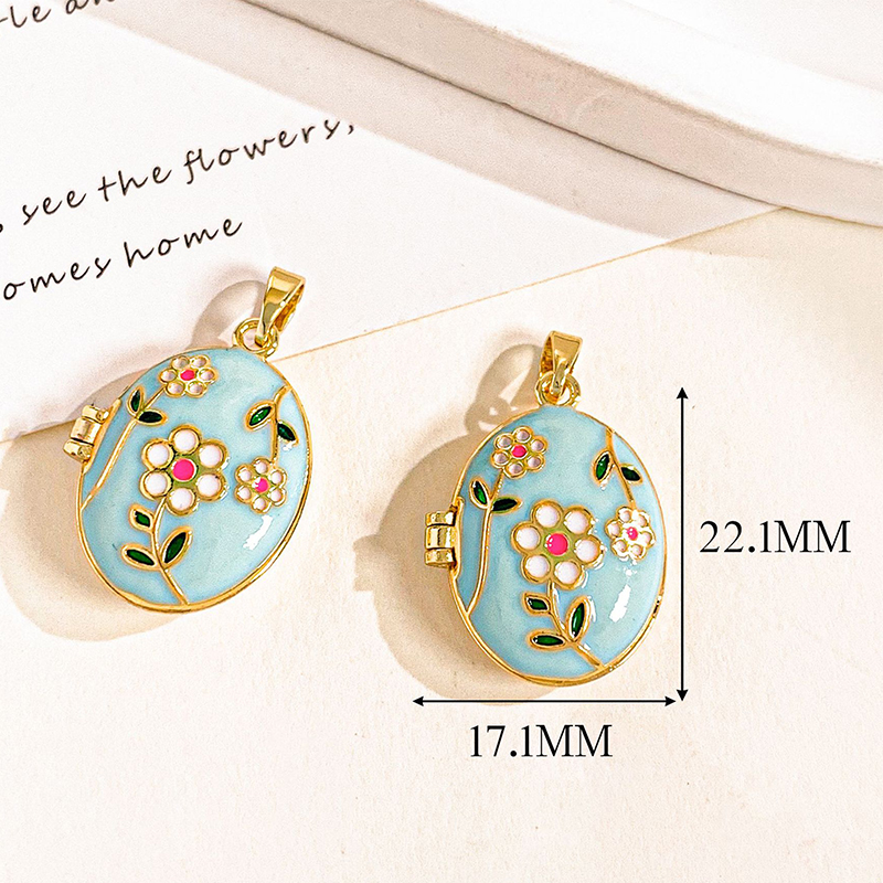 Xl4553 small flower gold light blue photo clip pen