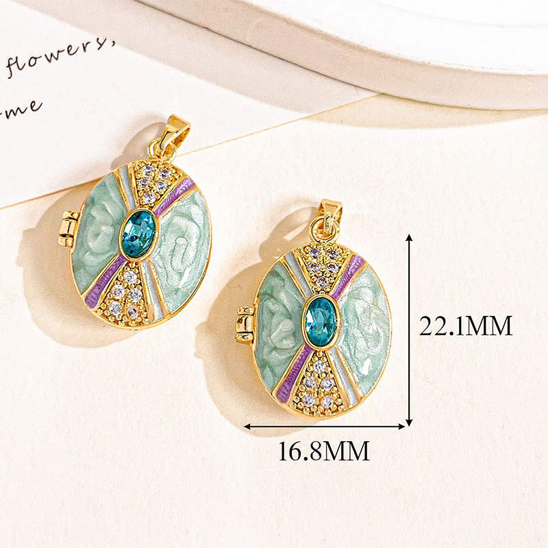 Xl4591 ribbon gold light blue photo clip pendant c