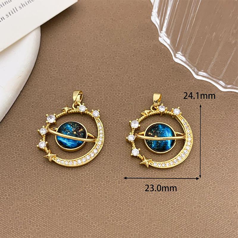 6:Xl1165 stars surrounding planet pendant gold large