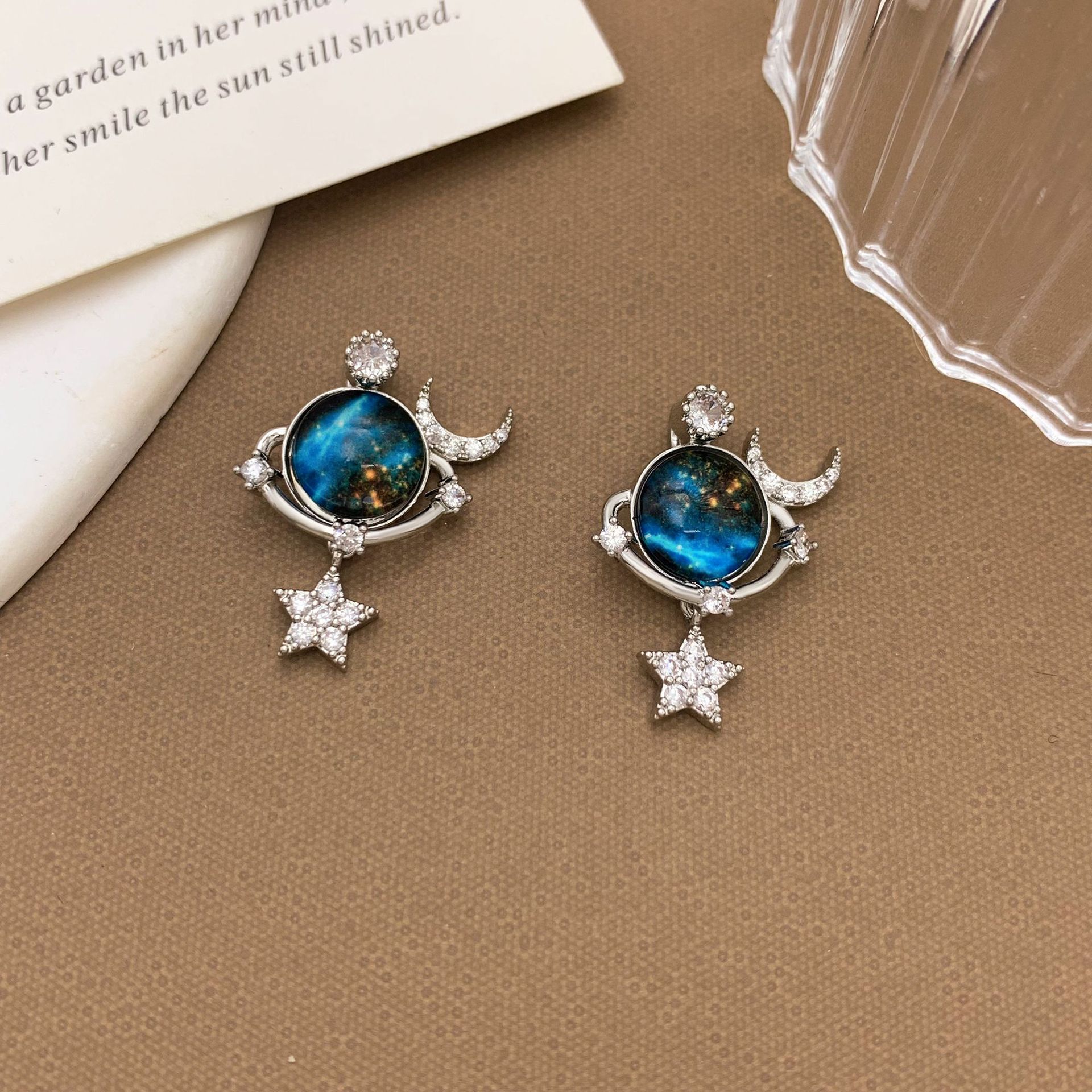 Xl1587 moon star pendant silver